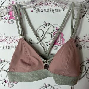 Victoria secret pink Pink and Gray Women's Bralette strappy gold